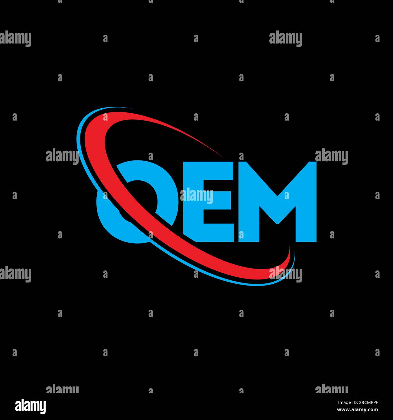 Logo OEM. Lettera OEM. Logo OEM Letter. Logo OEM con logo circolare e monogramma maiuscolo. Tipografia OEM per tecnologia, attività commerciali Illustrazione Vettoriale