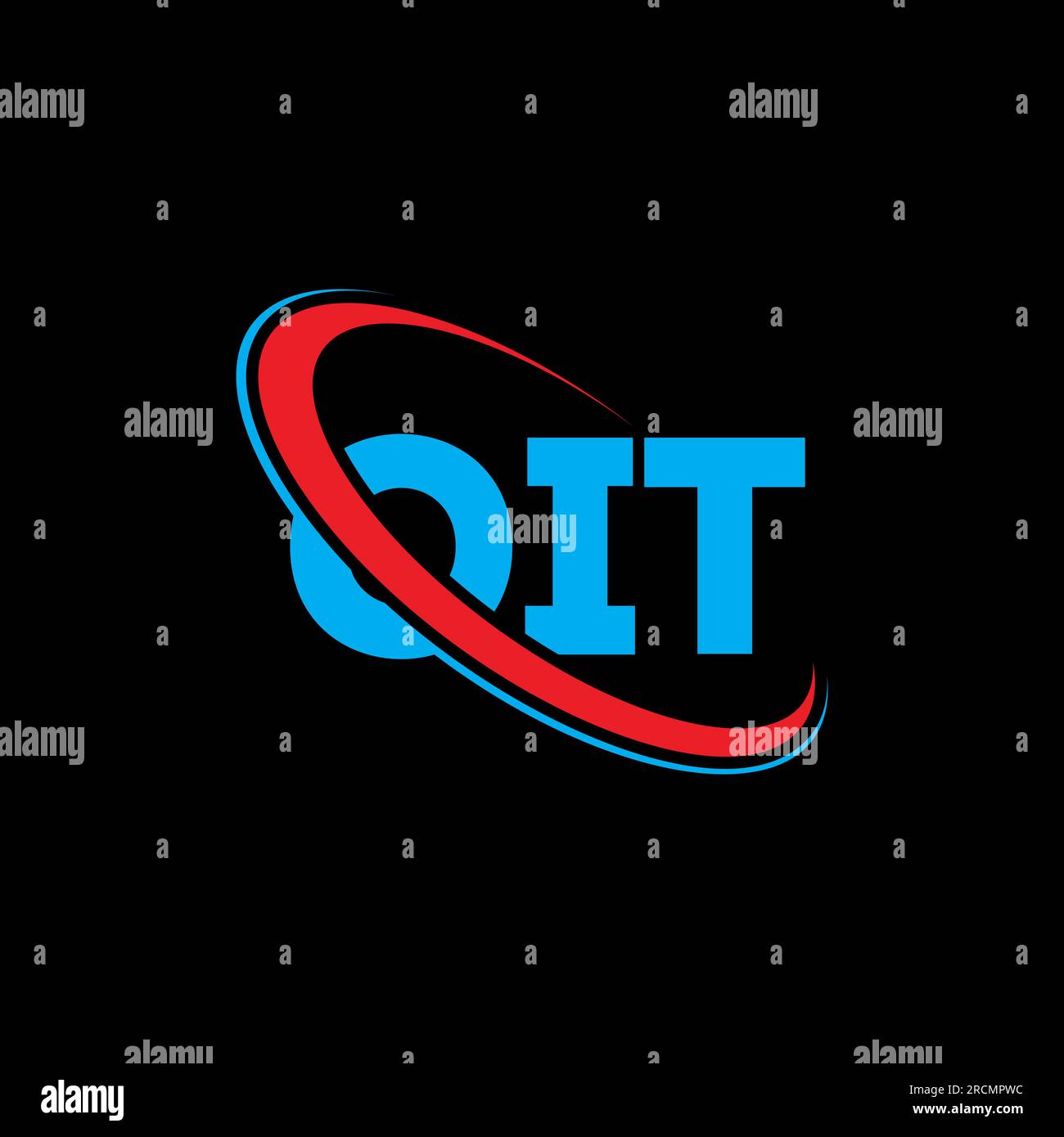 Logo OIT. Lettera OIT. Logo OIT Letter. Iniziali logo OIT associato a un cerchio e un monogramma maiuscolo. Tipografia OIT per tecnologia, affari Illustrazione Vettoriale