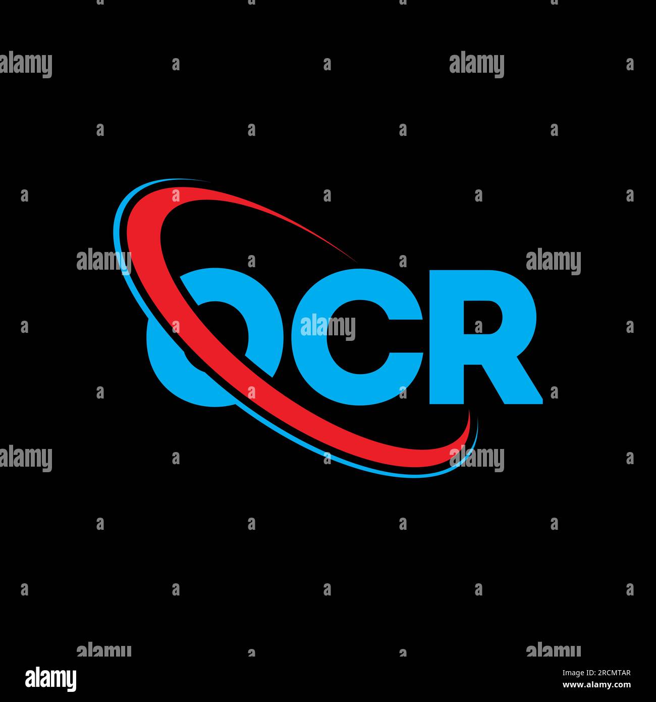 Logo OCR. Lettera OCR. Logo OCR Letter. Iniziali logo OCR associato a un logo con cerchio e monogramma maiuscolo. Tipografia OCR per tecnologia, attività commerciali Illustrazione Vettoriale