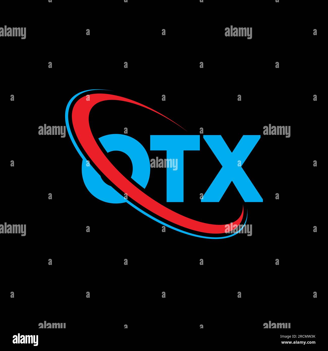 Logo OTX. Lettera OTX. Logo OTX Letter. Logo OTX con logo circolare e monogramma maiuscolo. Tipografia OTX per tecnologia, attività commerciali Illustrazione Vettoriale