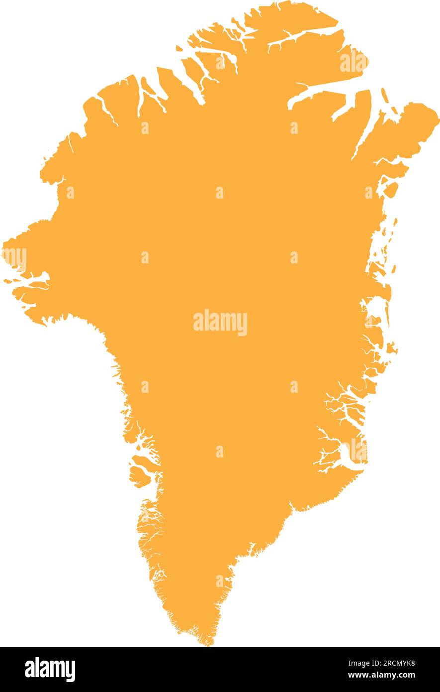 Mappa colore ARANCIONE CMYK della GROENLANDIA Illustrazione Vettoriale