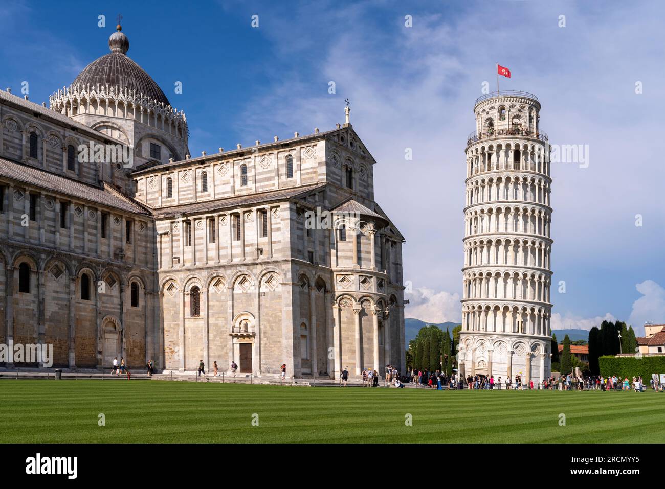 La Torre Pendente di Pisa e la cattedrale di Pisa Foto Stock