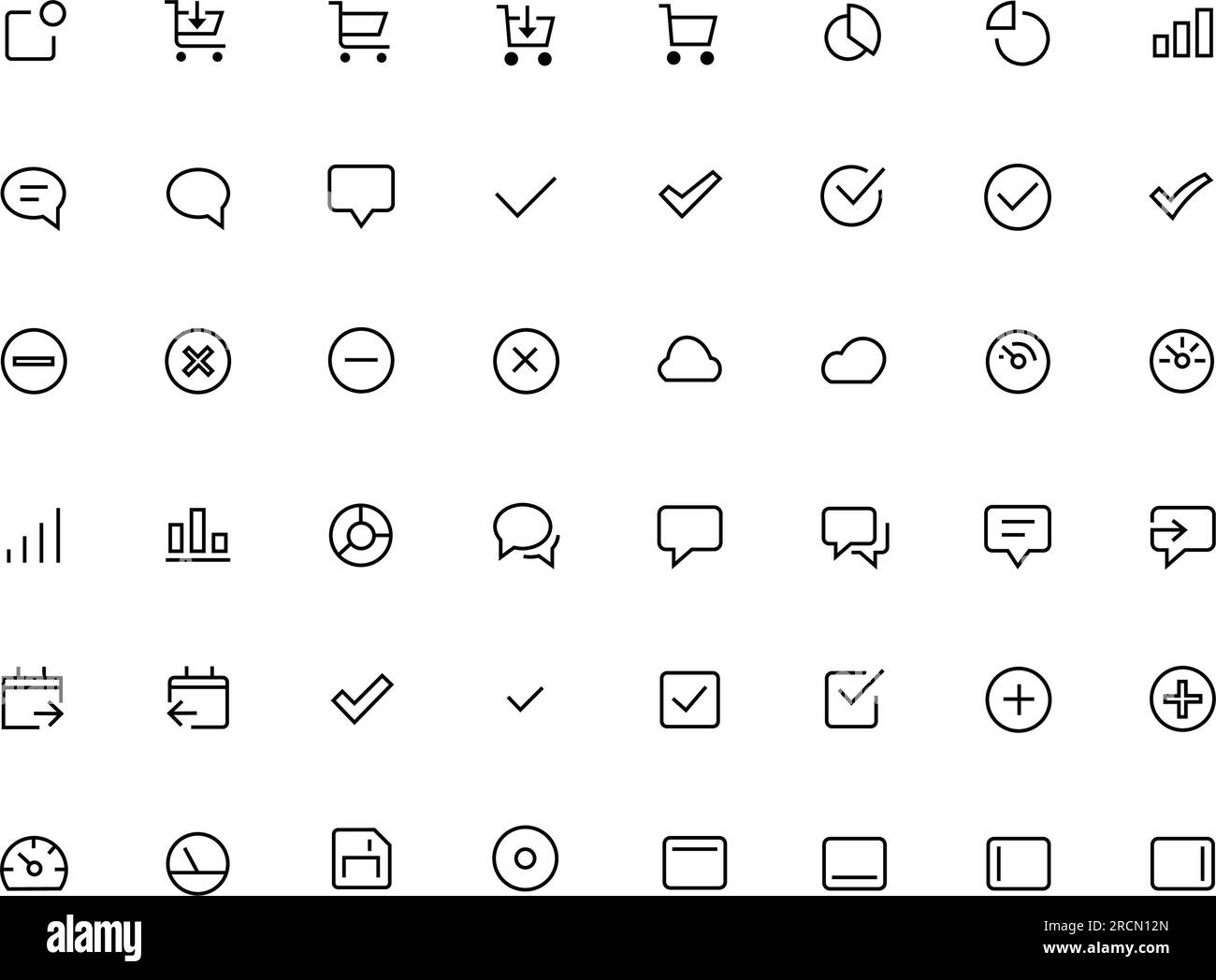 Pacchetto icone interfaccia utente per dispositivi mobili e Web Illustrazione Vettoriale