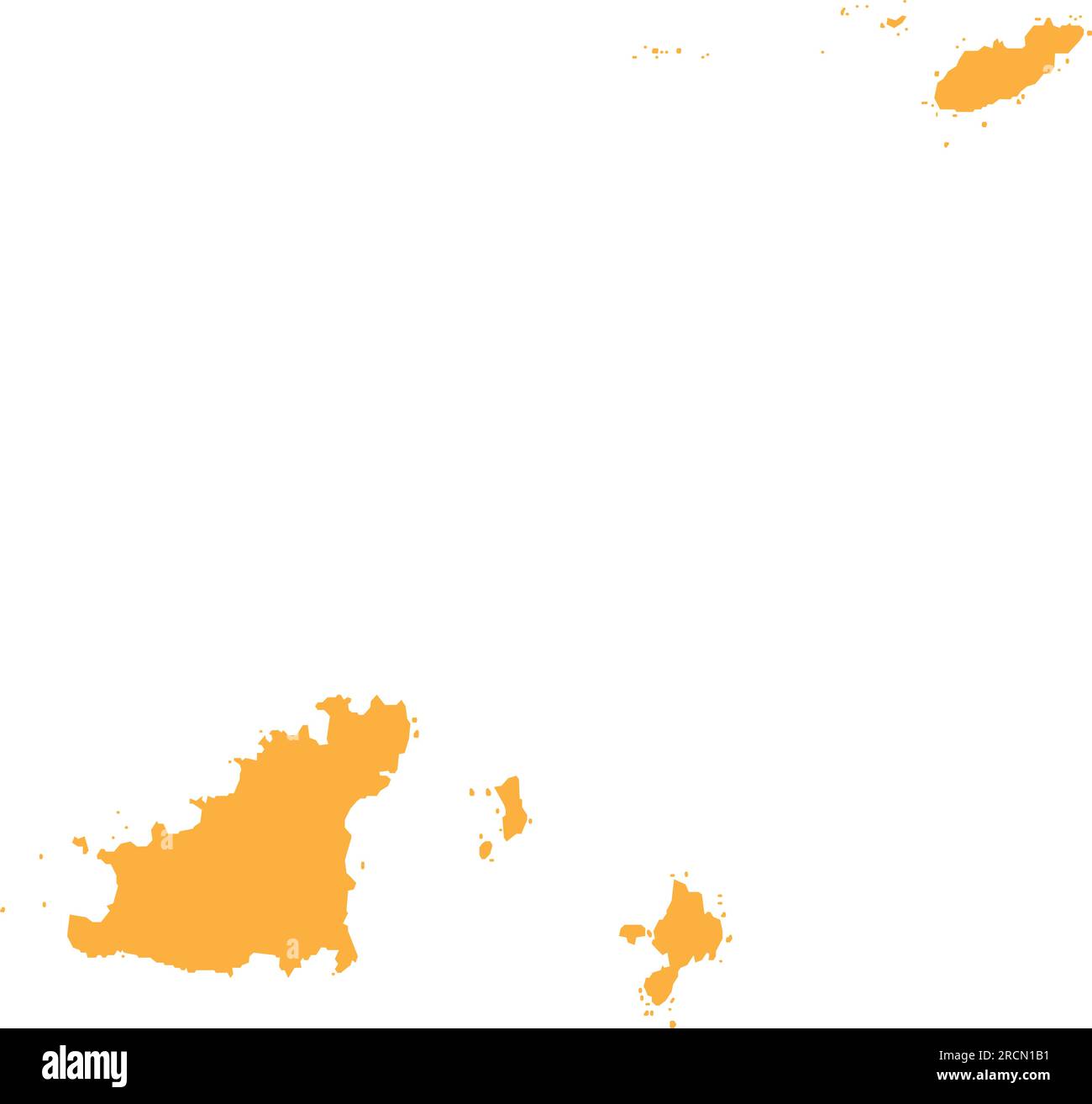 Mappa colore CMYK ARANCIONE di GUERNSEY Illustrazione Vettoriale