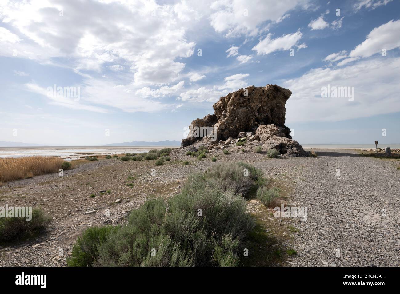 USA, Utah. Black Rock e California National Historic Trail. Foto Stock