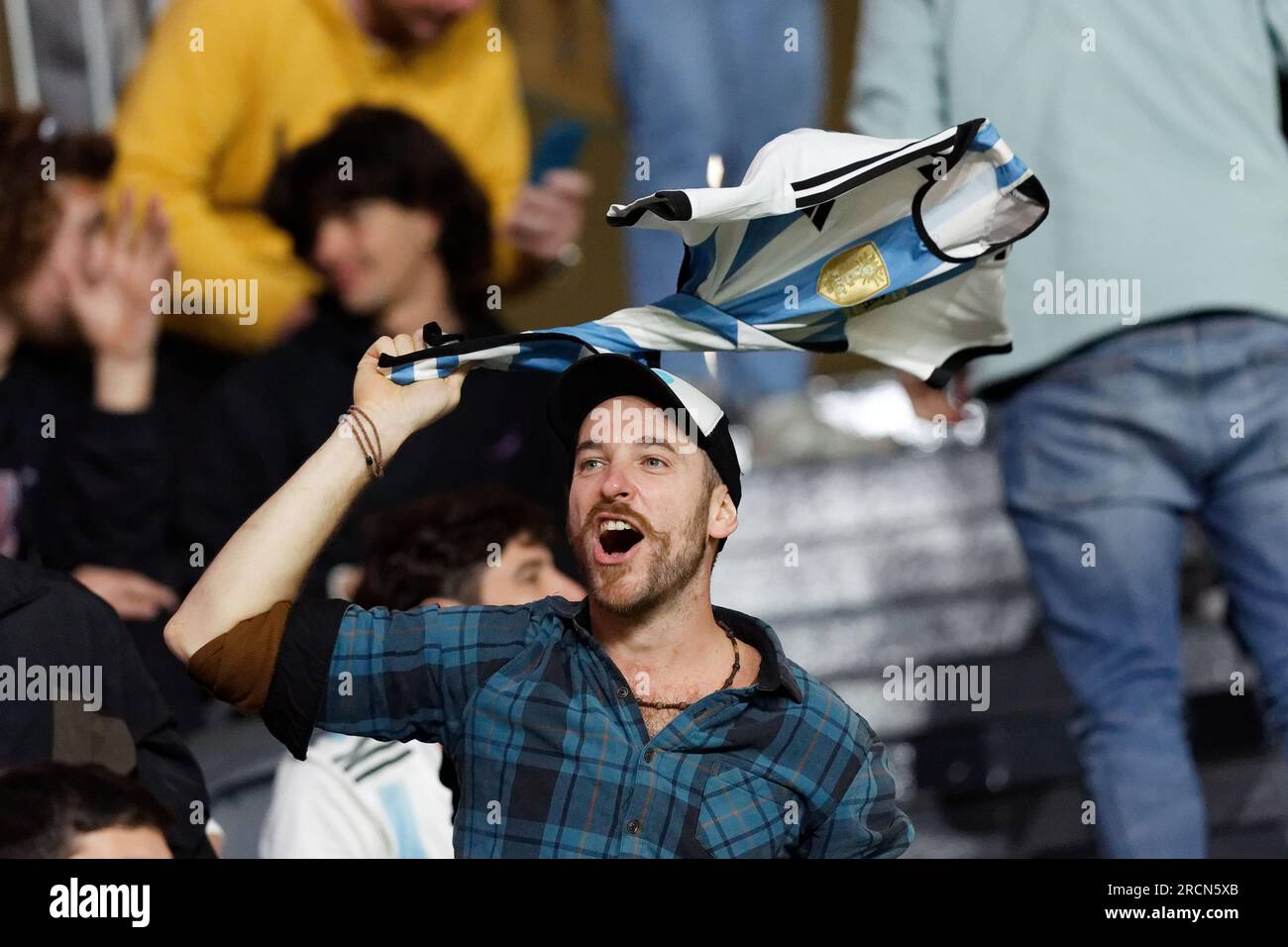 Sydney, Australia. 15 luglio 2023. I tifosi argentini mostrano il loro supporto durante la partita dell'eToro Rugby Championship 2023 tra Australia e Argentina al CommBank Stadium il 15 luglio 2023 a Sydney, Australia Credit: IOIO IMAGES/Alamy Live News Foto Stock