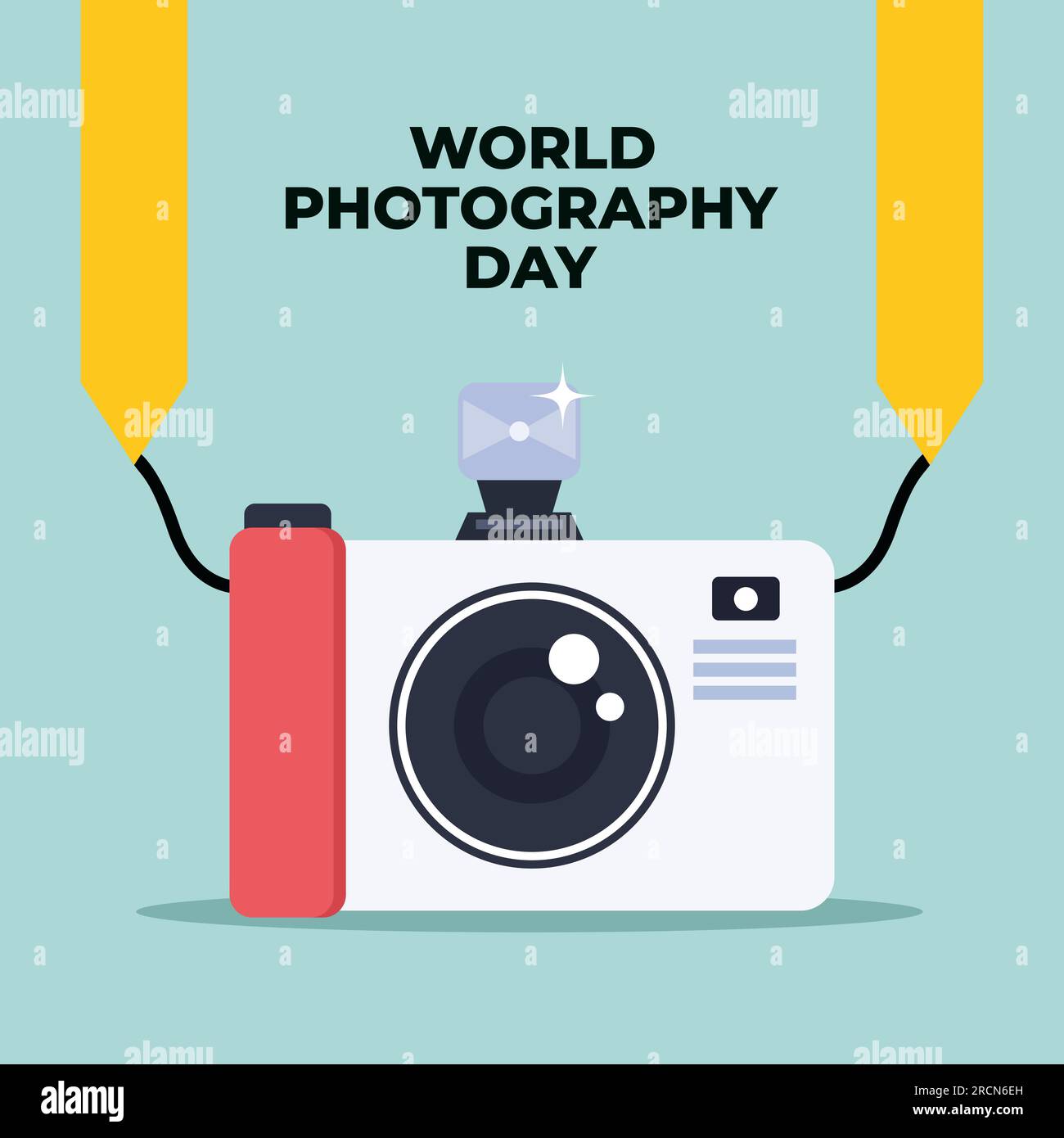 illustrazione del giorno della fotografia mondiale in stile piatto Illustrazione Vettoriale