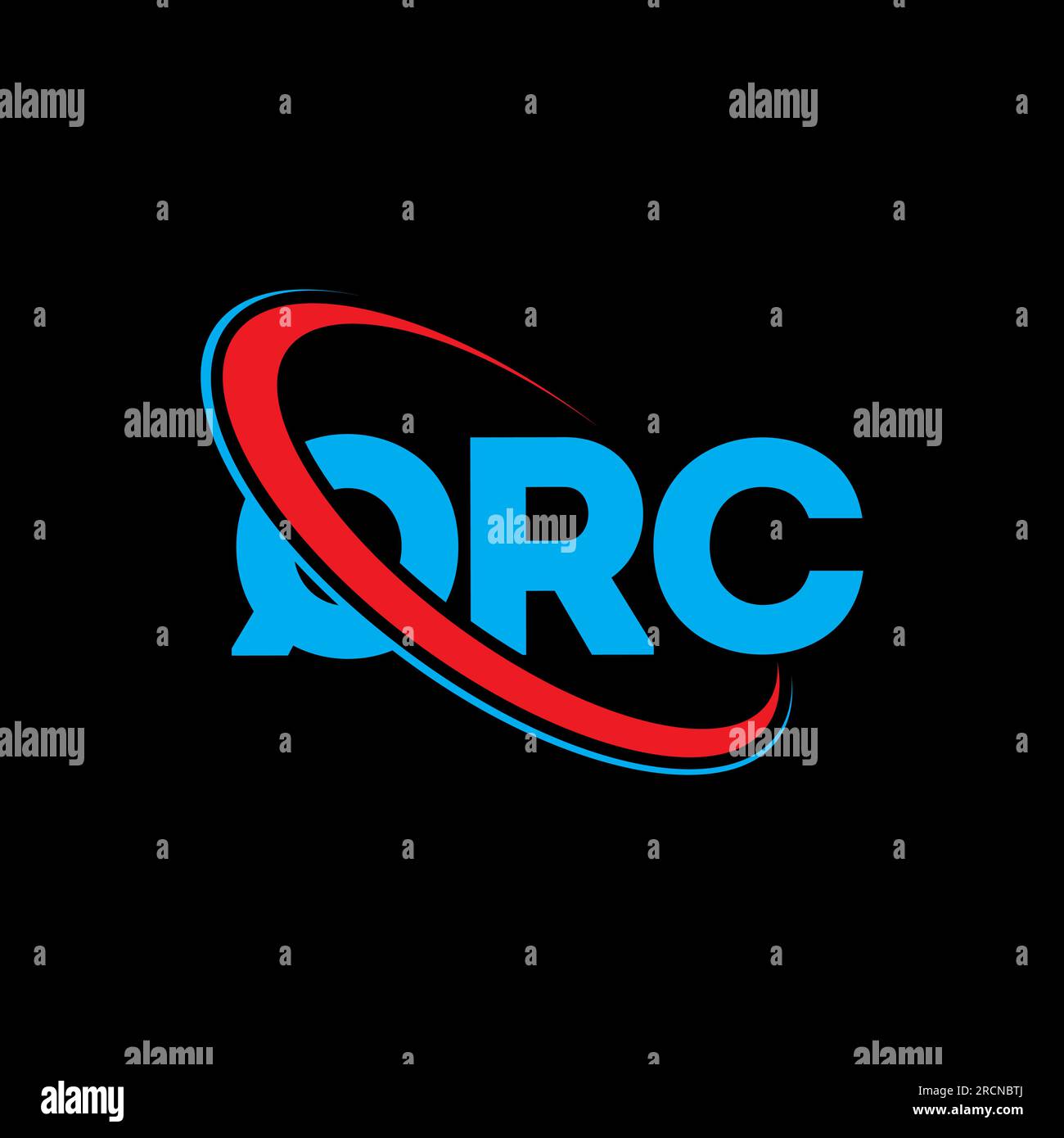 Logo QRC. Lettera QRC. Logo QRC Letter. Logo QRC iniziali associato a un logo con cerchio e monogramma maiuscolo. Tipografia QRC per tecnologia, attività commerciali Illustrazione Vettoriale