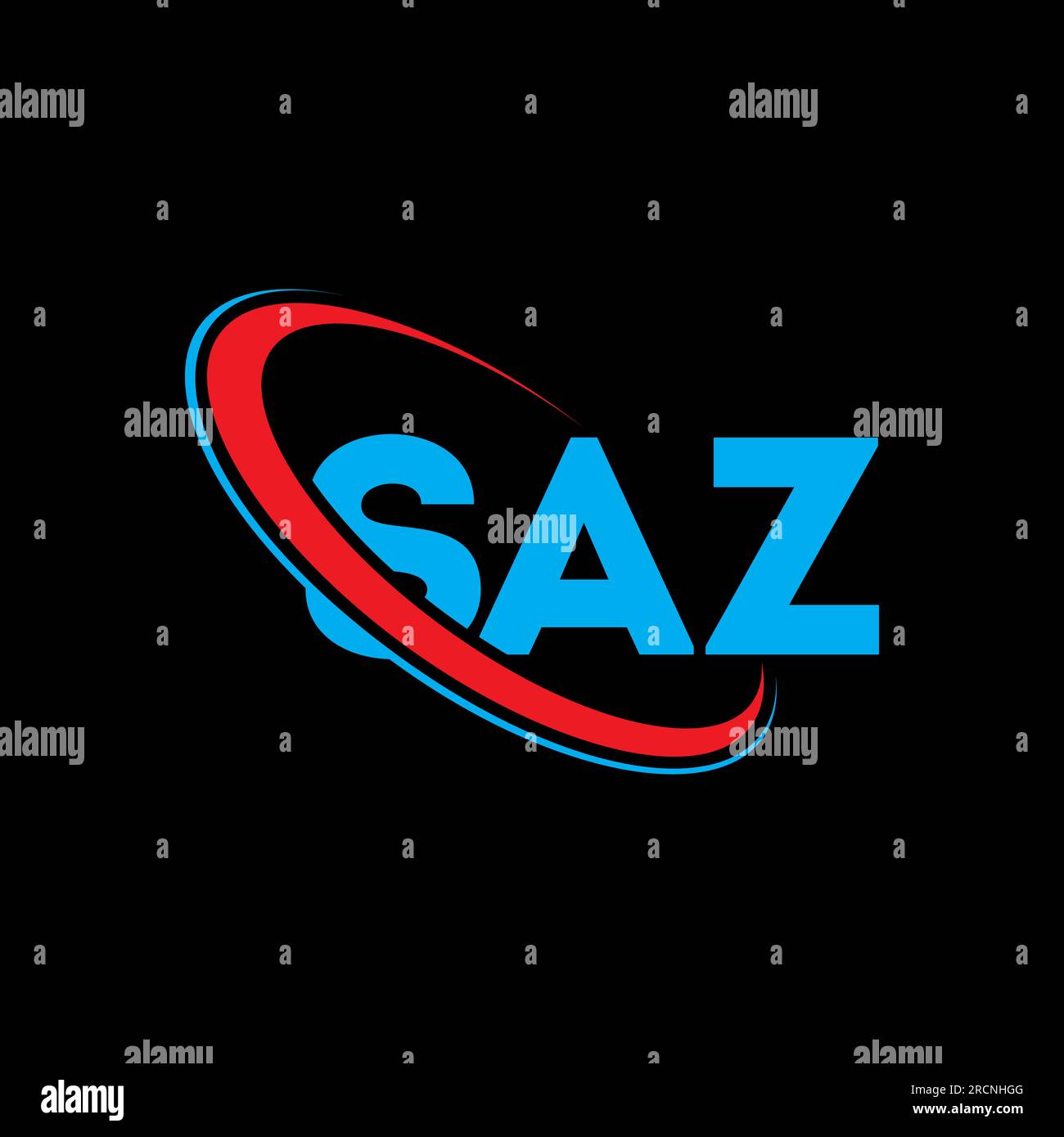 Logo SAZ. Lettera SAZ. Logo SAZ Letter. Logo SAZ con logo circolare e monogramma maiuscolo. Tipografia SAZ per tecnologia, affari Illustrazione Vettoriale