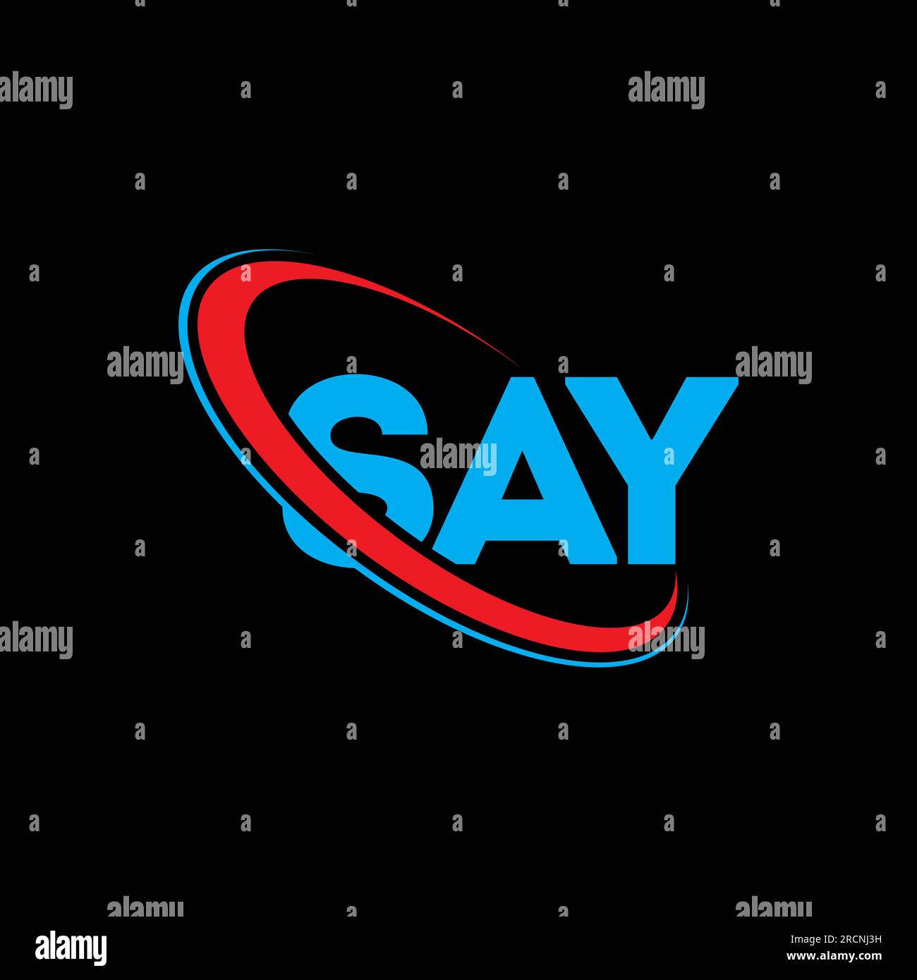 PRONUNCIARE logo. DITE lettera. PRONUNCIARE il design del logo Letter. Le iniziali INDICANO il logo associato al cerchio e il logo del monogramma maiuscolo. DICIAMO tipografia per la tecnologia e le attività commerciali Illustrazione Vettoriale