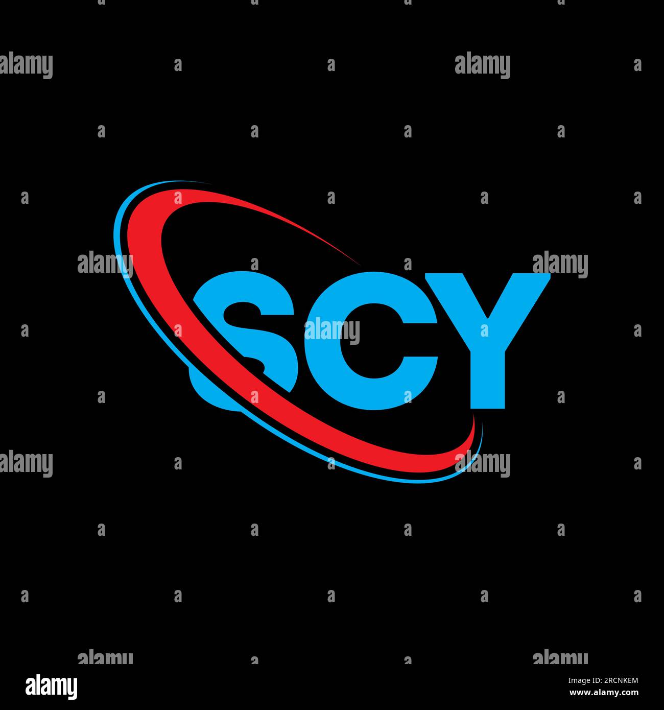 Logo SCY. Lettera SCY. Logo SCY Letter. Iniziali logo SCY associato a un logo con cerchio e monogramma maiuscolo. Tipografia SCY per tecnologia, attività commerciali Illustrazione Vettoriale