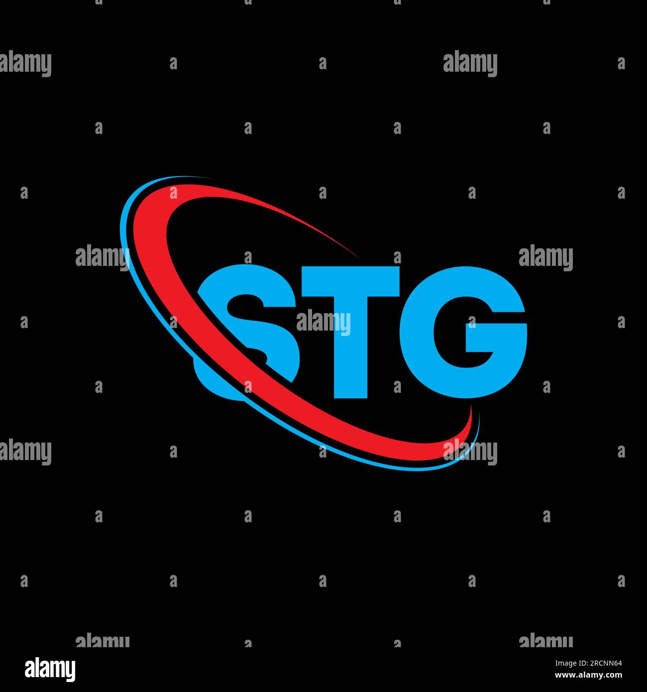 Logo STG. Lettera STG. Logo STG Letter. Logo STG iniziali associato a un cerchio e un monogramma maiuscolo. Tipografia STG per tecnologia, attività commerciali Illustrazione Vettoriale