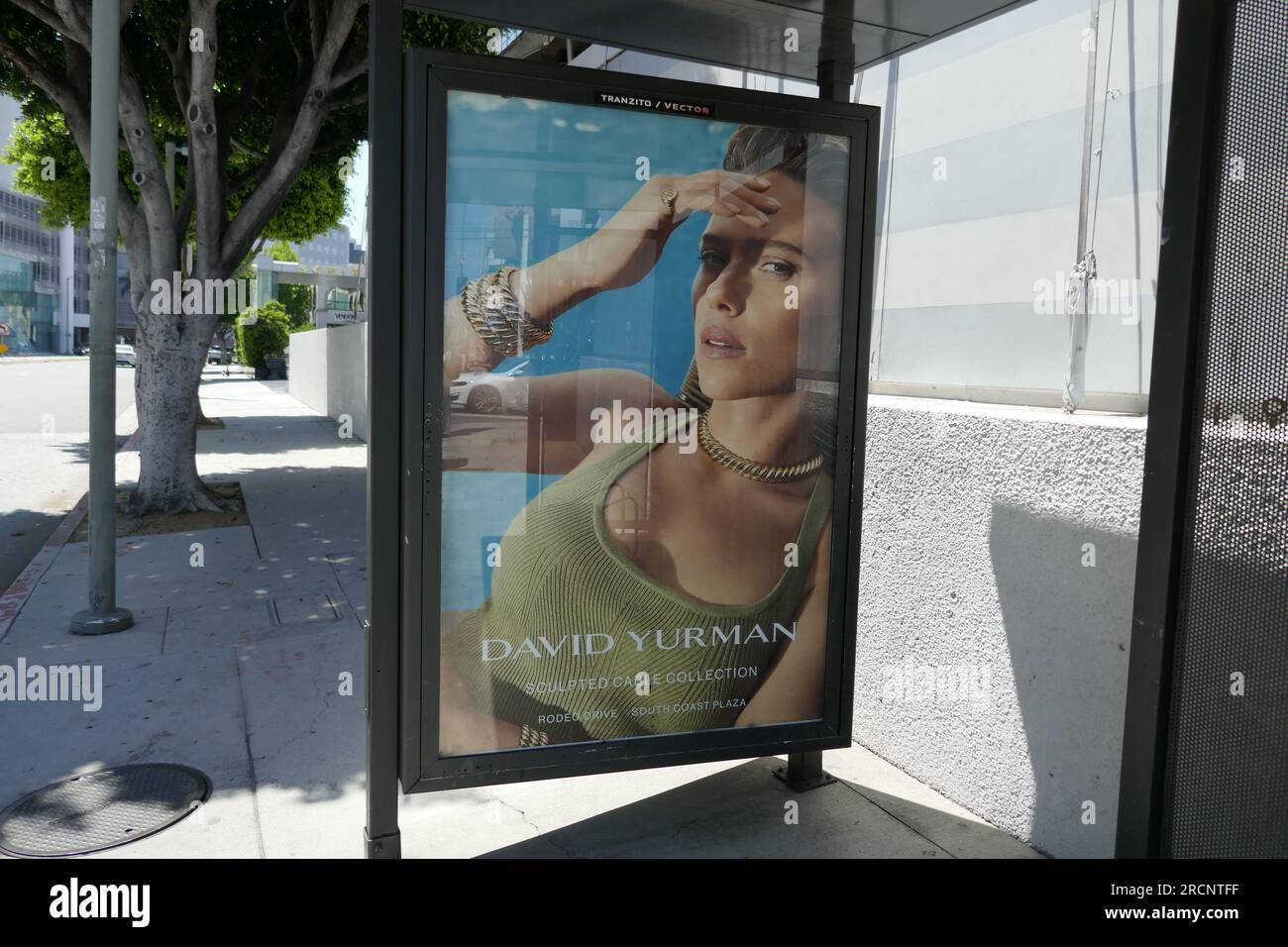 Los Angeles, California, USA 15 luglio 2023 fermata dell'autobus Scarlett Johansson David Yurman il 15 luglio 2023 a Los Angeles, California, USA. Foto di Barry King/Alamy Stock Photo Foto Stock