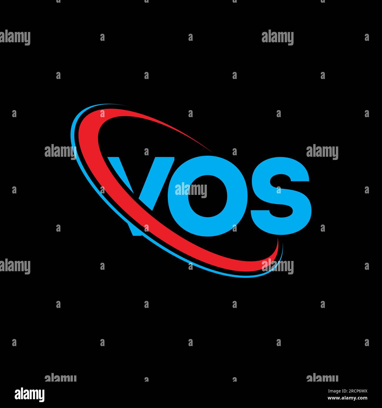 Logo VOS. VOS Letter. Logo VOS Letter. Iniziali logo VOS associato a un logo con cerchio e monogramma maiuscolo. VOS tipografia per tecnologia, affari Illustrazione Vettoriale