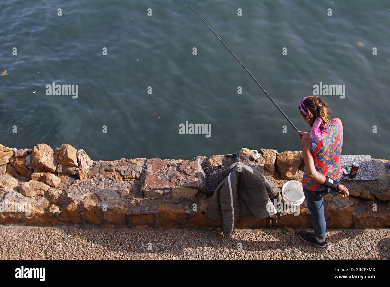 Una vita da pescatore a Beirut in Libano Foto Stock