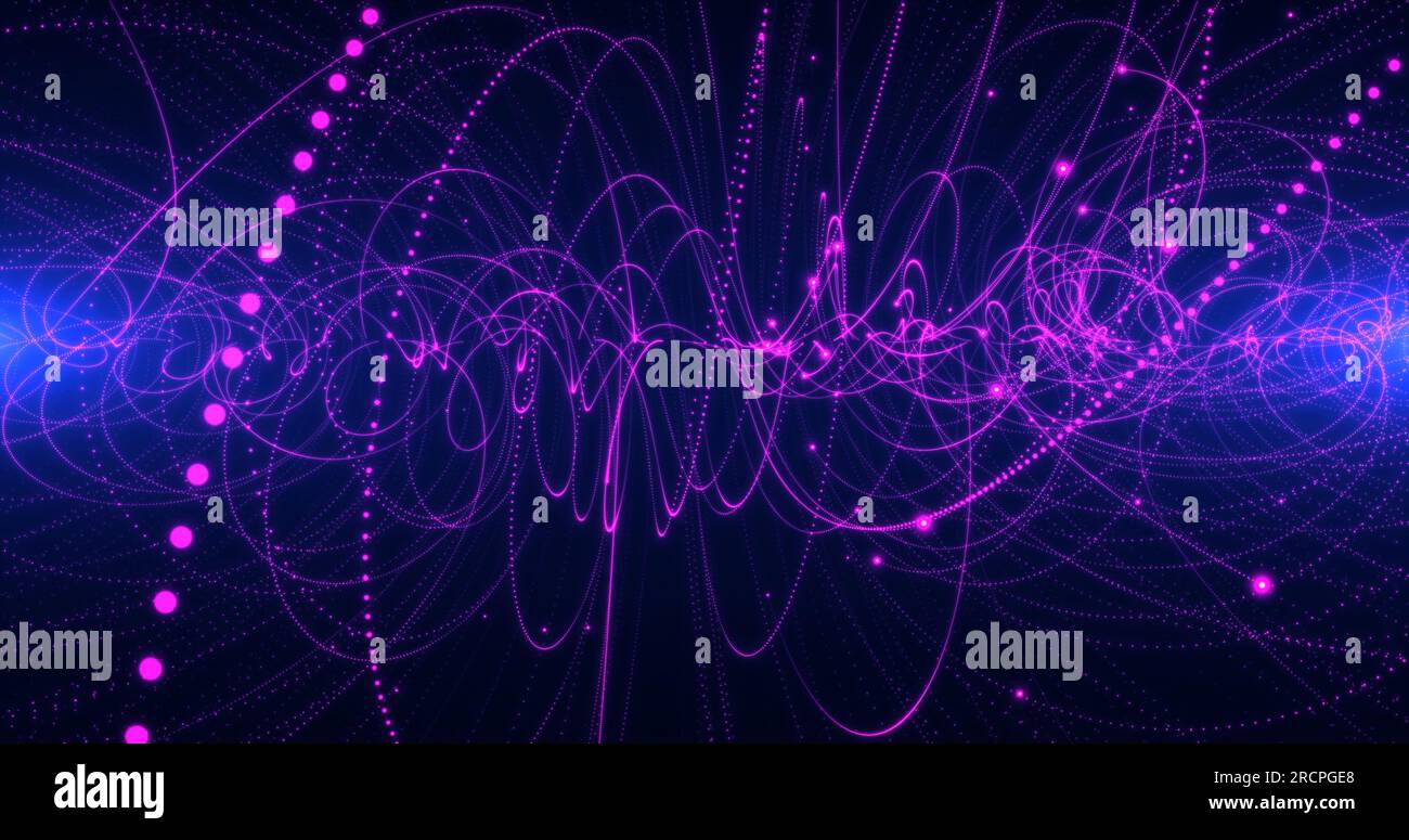 Tracce di particelle cariche in un campo magnetico. Foto Stock