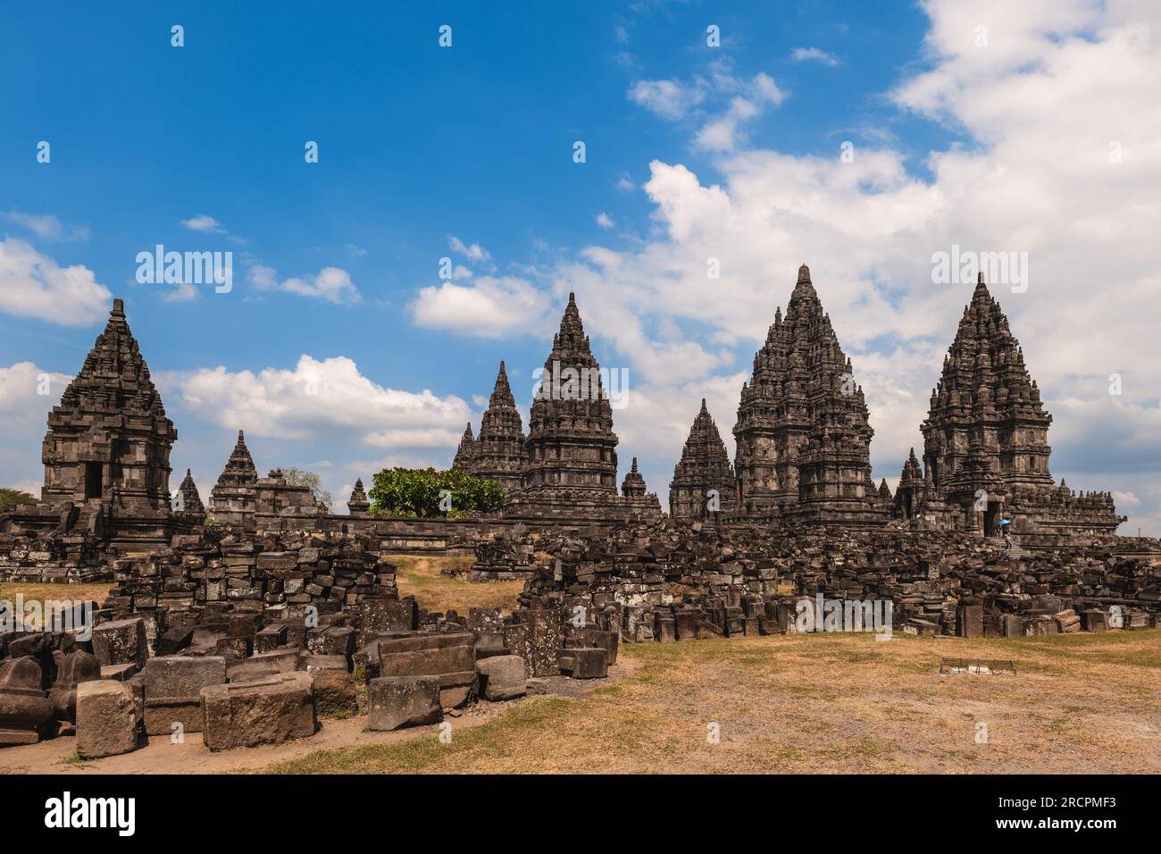 Prambanan, un complesso di templi indù a Yogyakarta, Giava meridionale, Indonesia, Foto Stock