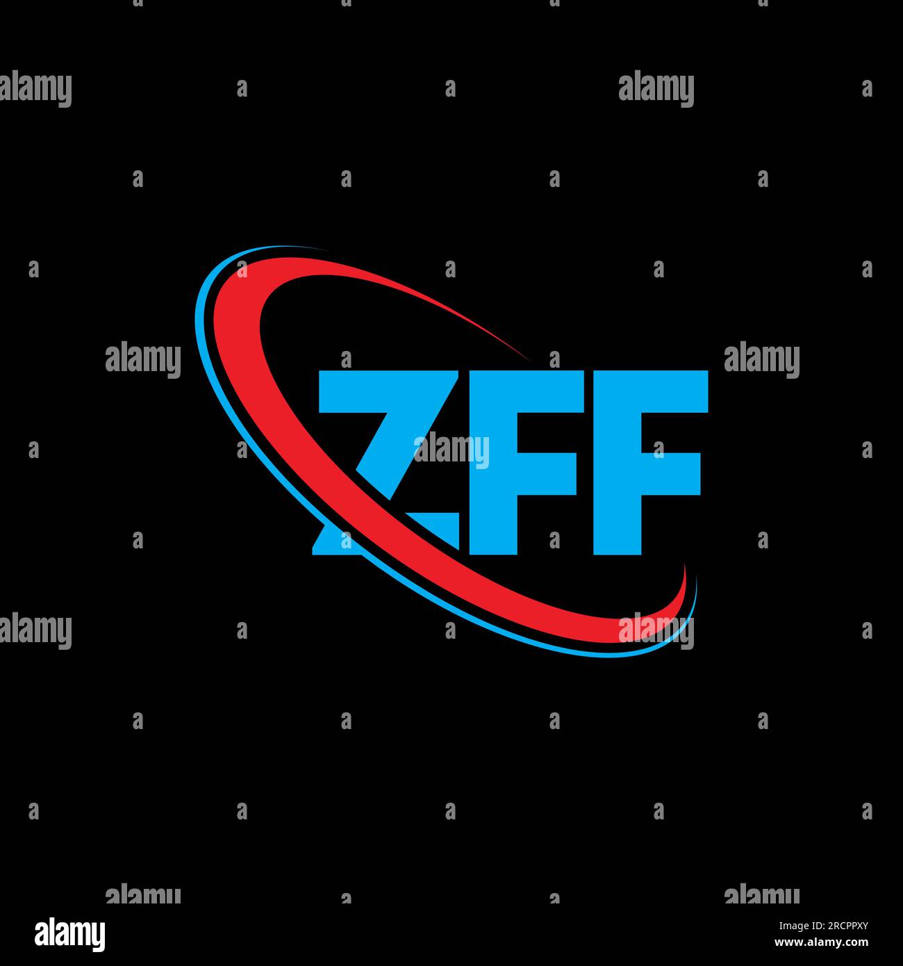 Logo ZFF. Lettera ZFF. Logo ZFF Letter. Iniziali logo ZFF associato a un logo circolare e un monogramma maiuscolo. Tipografia ZFF per tecnologia, affari Illustrazione Vettoriale