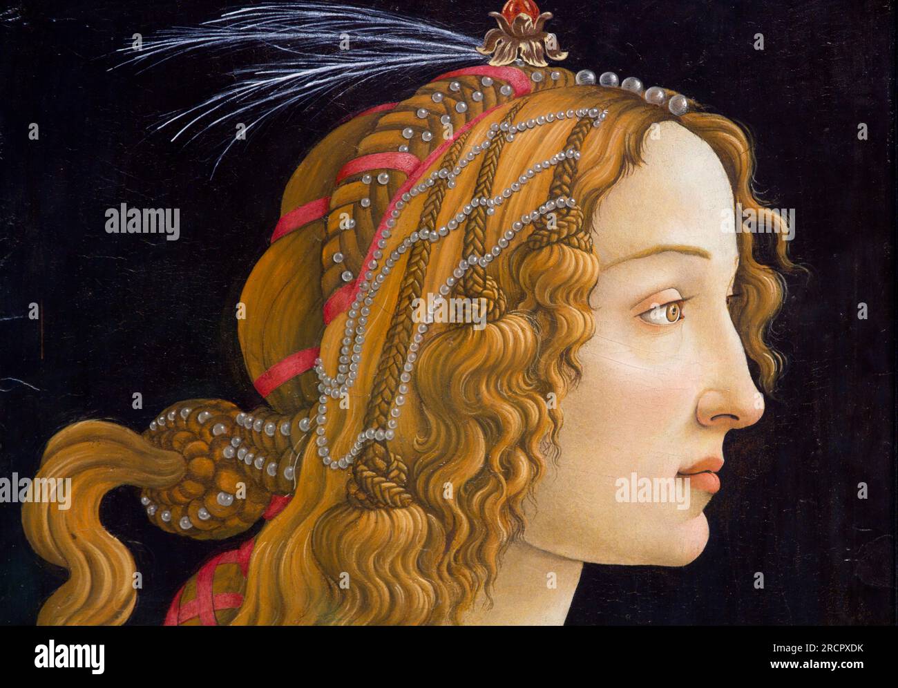 Sandro Botticelli, Ritratto di Simonetta Vespucci (dettaglio), CA 1475, Museo Städel, Francoforte, Darmstadt, Hesse, Germania Foto Stock