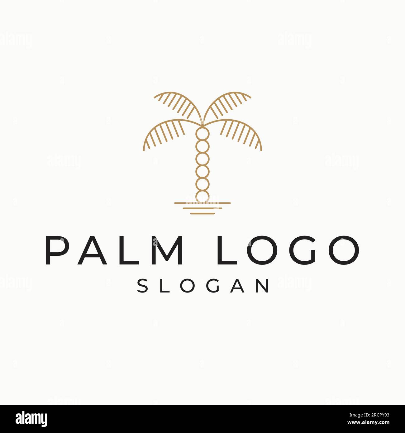 Design vettoriale con logo Palm. Modello geometrico con logo tropicale bohémien. Illustrazione Vettoriale