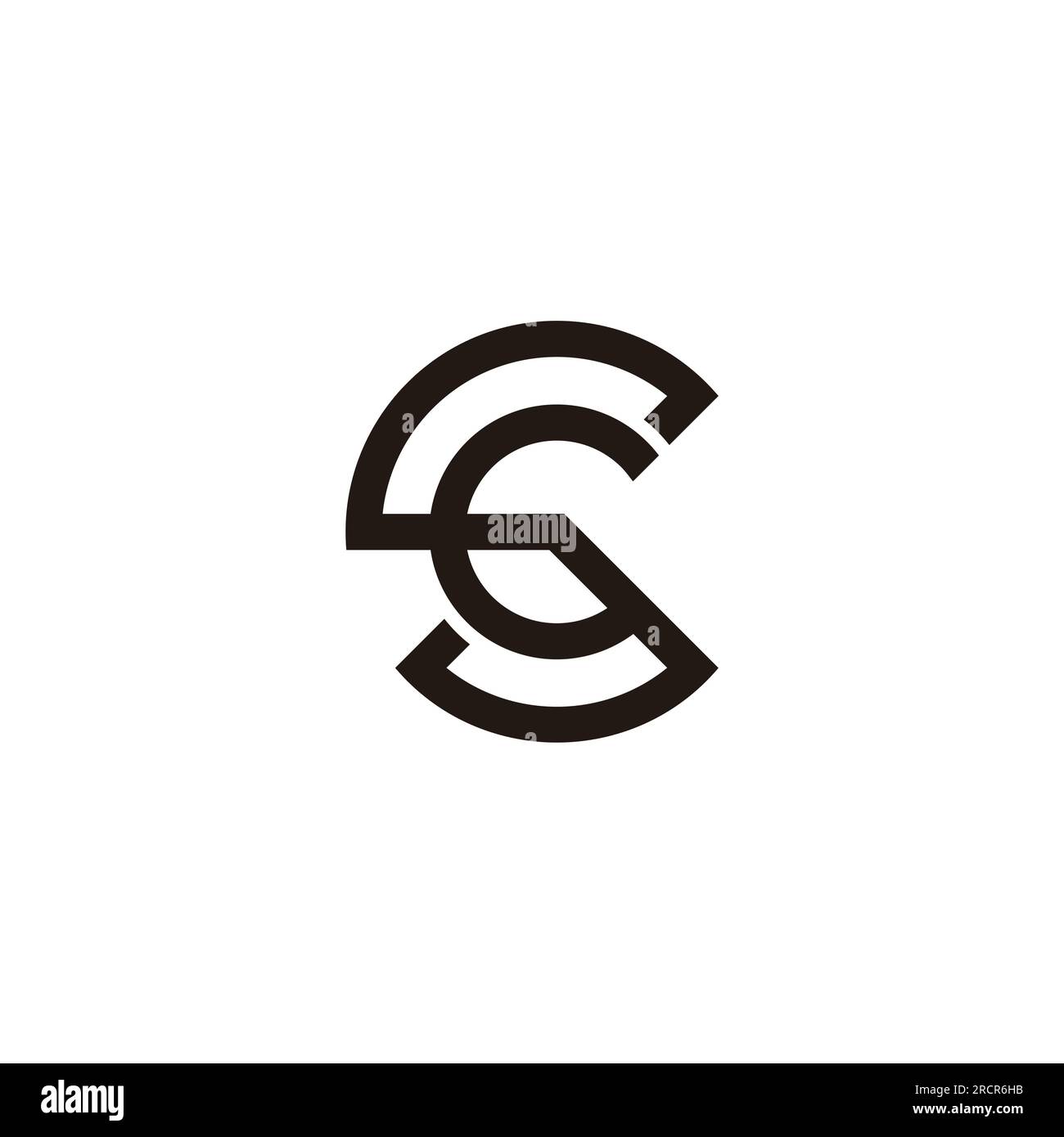lettera sc cerchio semplice linea geometrica logo vettore Illustrazione Vettoriale