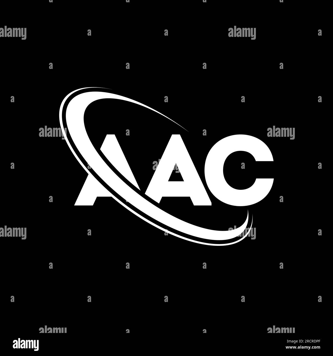 Logo AAC. Lettera AAC. Logo AAC Letter. Logo AAC di Intitials associato a un cerchio e a un monogramma maiuscolo. Tipografia AAC per tecnologia, bus Illustrazione Vettoriale