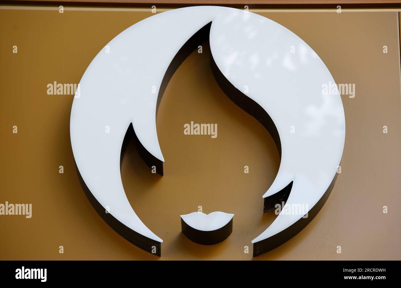 Il logo olimpico di Parigi 2024. Secondo il sito delle Olimpiadi, riunisce tre simboli iconici legati allo sport, i Giochi e la Francia . Foto Stock