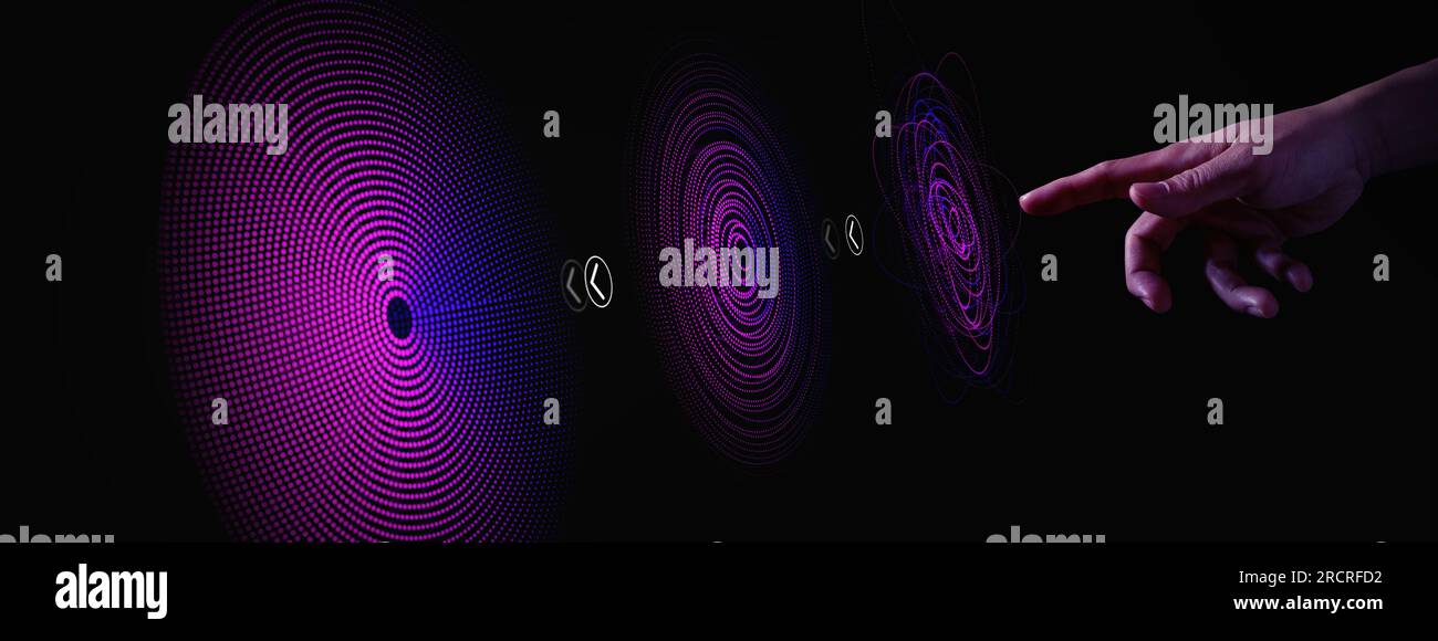 Analisi dei big data con la tecnologia di intelligenza artificiale per l'analisi aziendale. Informazioni strategiche dal data mining, dal filtraggio, dall'ordinamento e dal clustering. Scienziato dati W Foto Stock