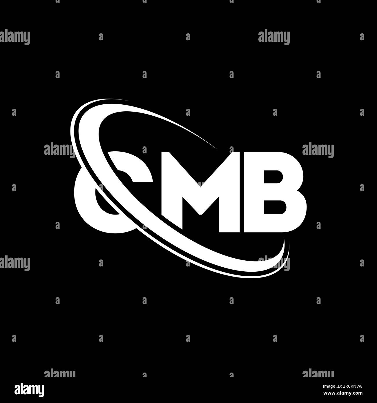 Logo CMB. Lettera CMB. Logo CMB Letter. Iniziali logo CMB associato a un logo con cerchio e monogramma maiuscolo. Tipografia CMB per tecnologia, attività commerciali Illustrazione Vettoriale