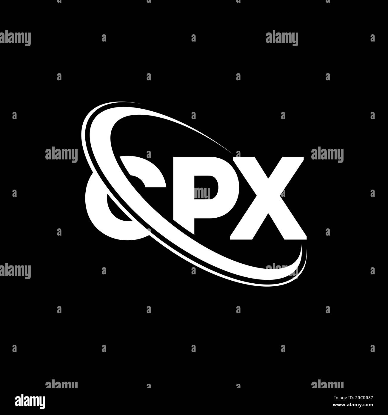 Logo CPX. Lettera CPX. Logo CPX Letter. Iniziali logo CPX associato a un logo circolare e un monogramma maiuscolo. Tipografia CPX per tecnologia, attività commerciali Illustrazione Vettoriale