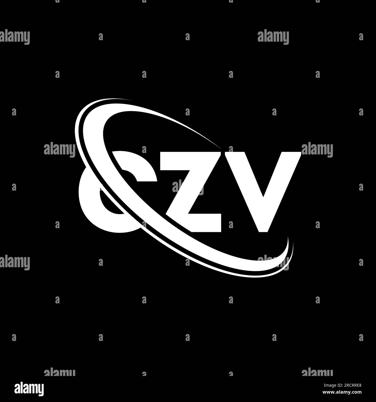 Logo CZV. Lettera CZV. Logo CZV Letter. Iniziali logo CZV associato a cerchio e logo monogramma maiuscolo. Tipografia CZV per tecnologia, attività commerciali Illustrazione Vettoriale