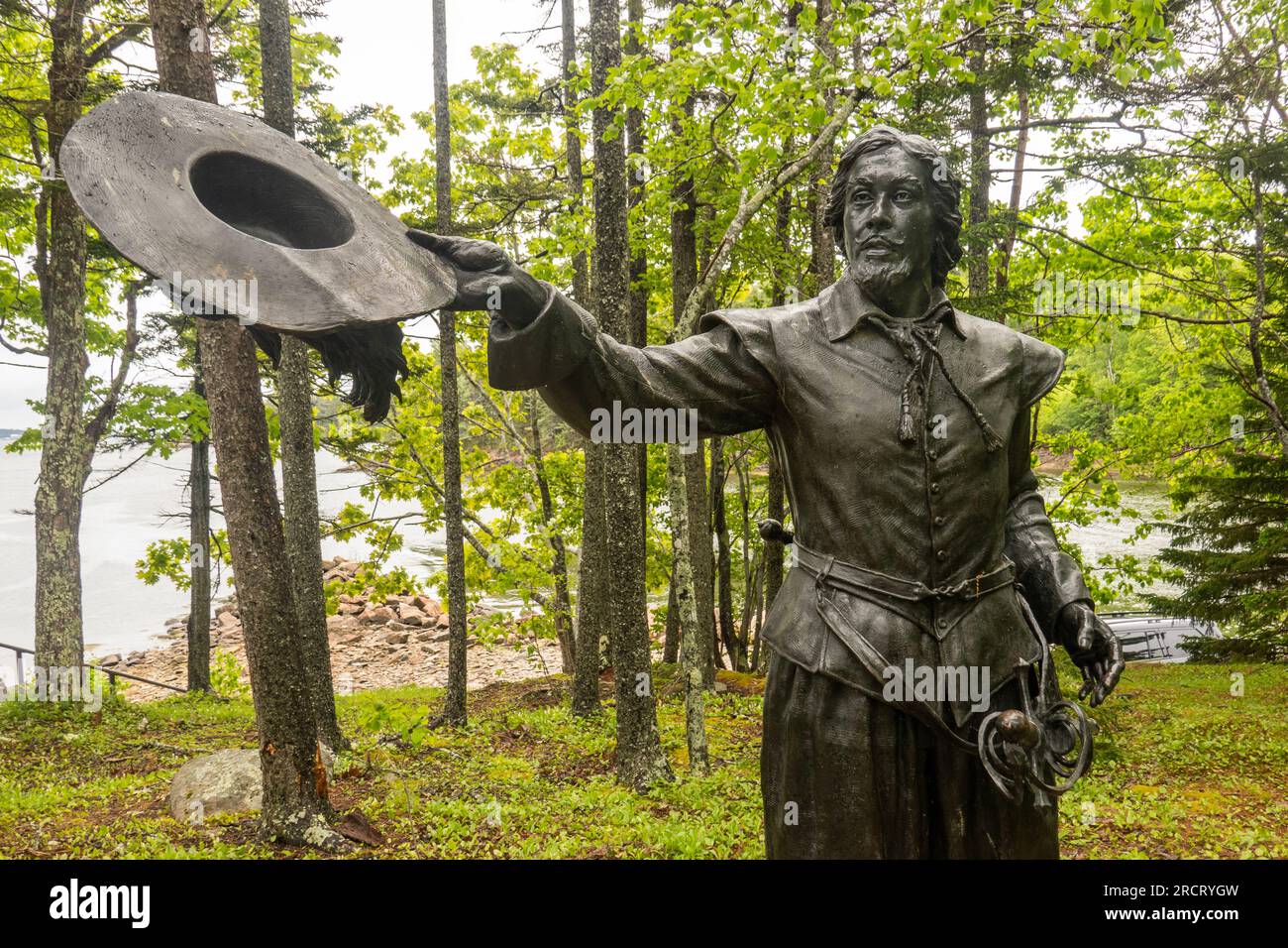 Saint Croix Island, sito storico internazionale a Calais, Maine Foto Stock