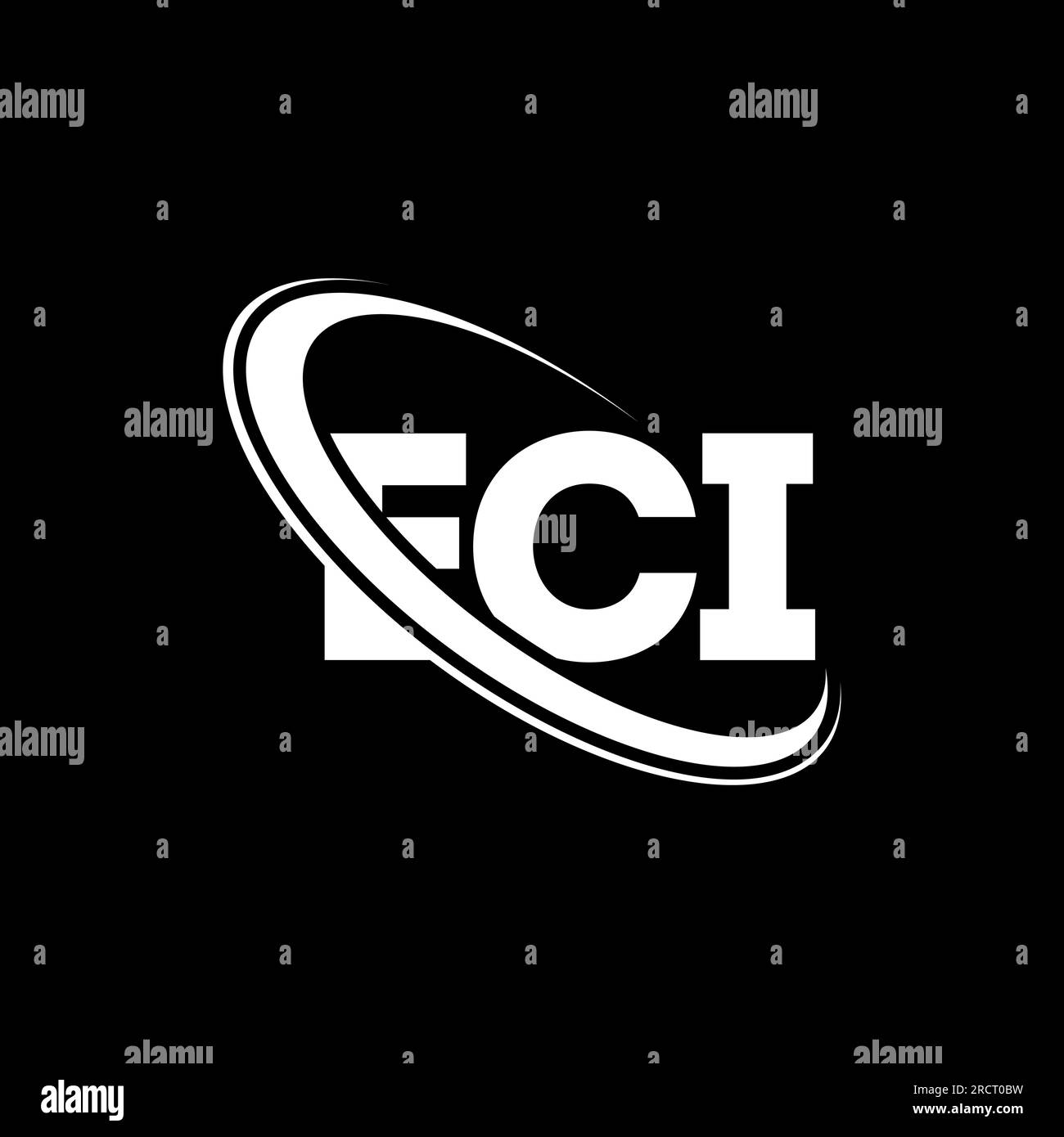 Logo ECI. Lettera ECI. Logo ECI Letter. Iniziali logo ECI associato a un logo circolare e a un monogramma maiuscolo. Tipografia ECI per tecnologia, affari Illustrazione Vettoriale