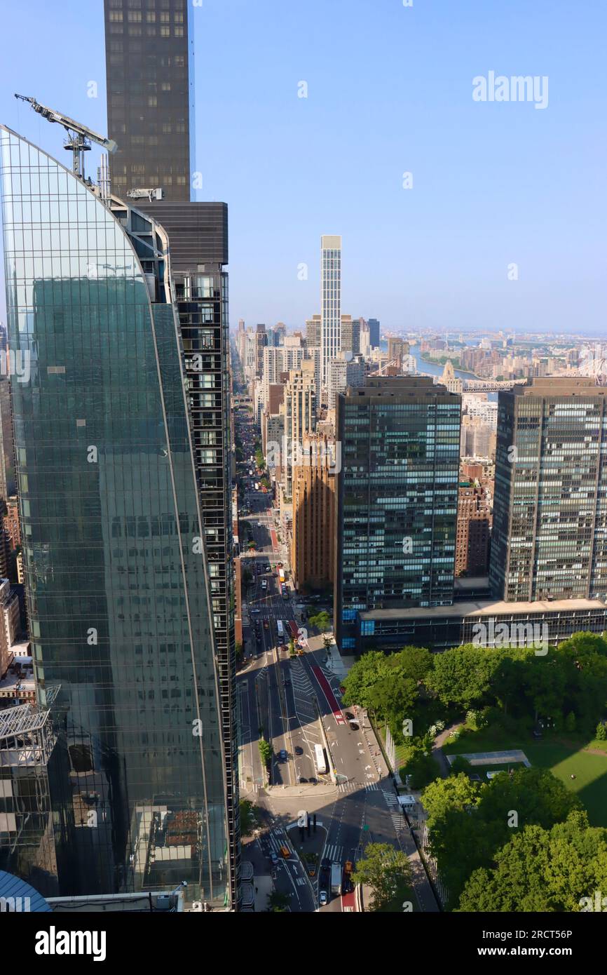 Vista aerea degli edifici del centro di Manhattan, New York, NY Foto Stock