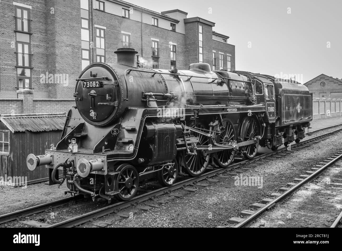 BR 'Class 5' 4-6-0 No. 73082 'Camelot', Loughborough, Great Central Railway, Leicestershire Foto Stock