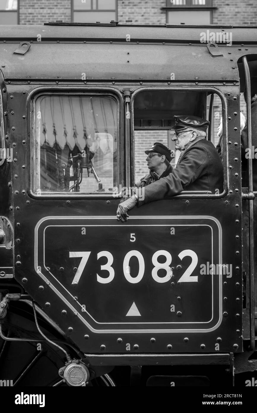 BR 'Class 5' 4-6-0 No. 73082 'Camelot', Loughborough, Great Central Railway, Leicestershire Foto Stock