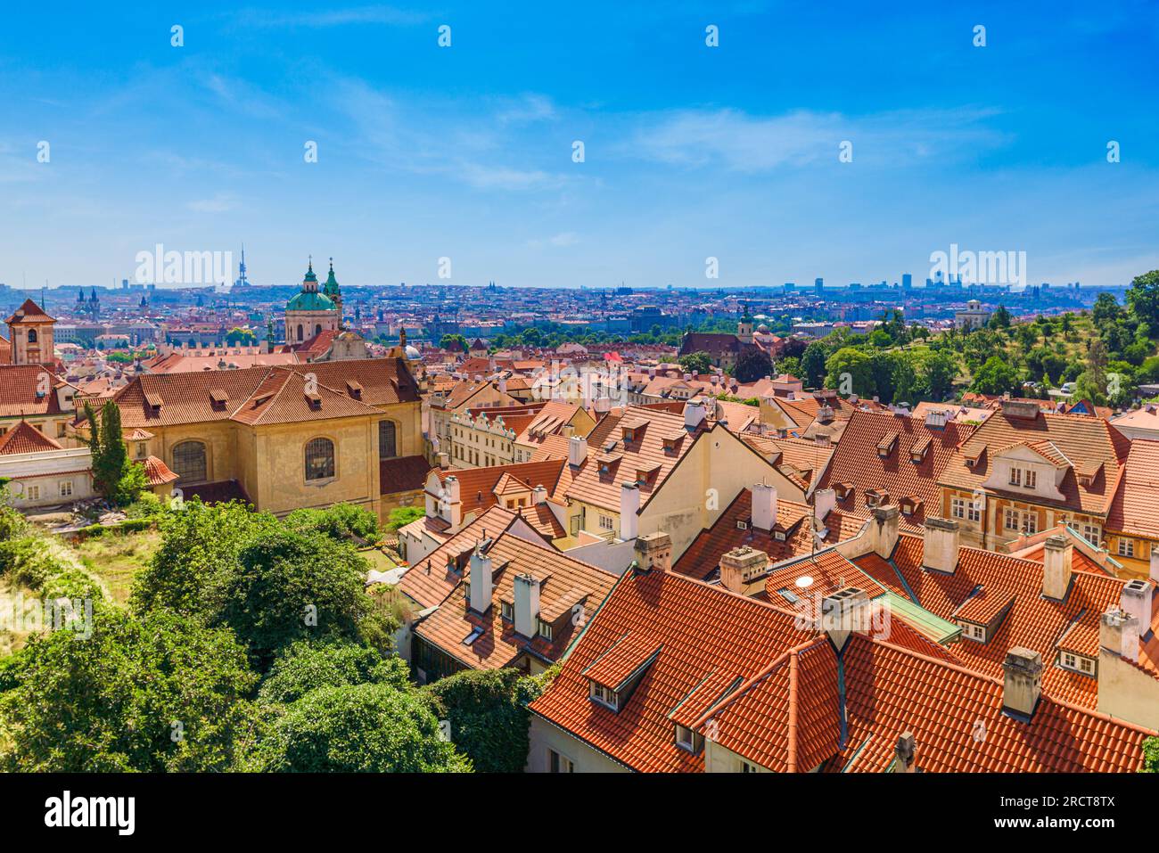 Vista panoramica della città di Praga, capitale della Repubblica Ceca Foto Stock