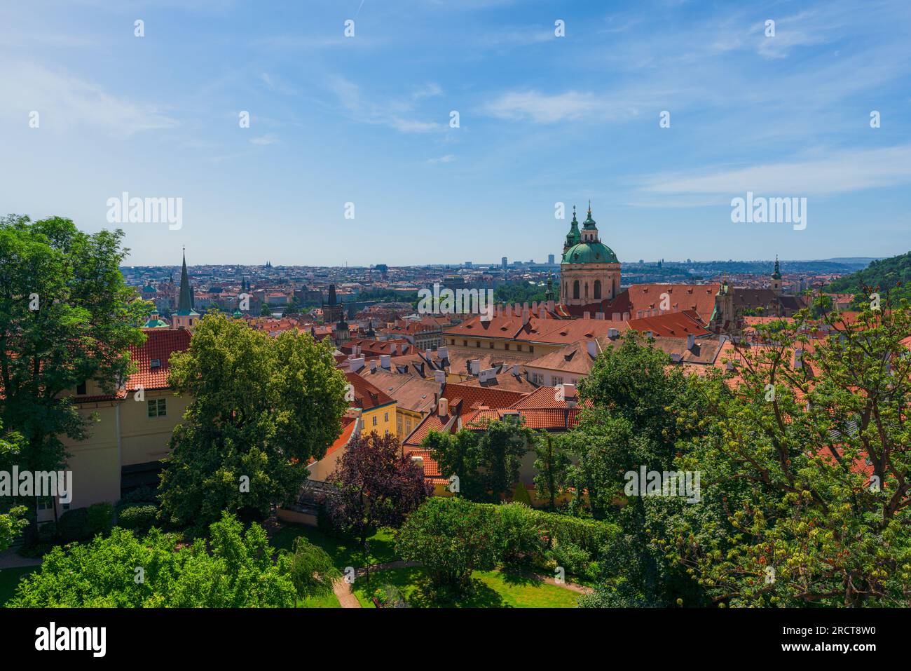 Panorama della città di Praga, capitale della Repubblica Ceca Foto Stock