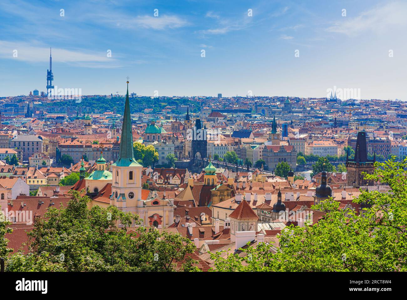 Vista panoramica della città di Praga, capitale della Repubblica Ceca Foto Stock