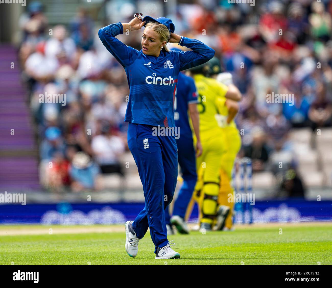 SOUTHAMPTON, REGNO UNITO. 16 luglio 2023. Sarah Glenn of England during England Women V Australia Women - 2nd ODI - The Women's Ashes 2023 all'Ageas Bowl di domenica 16 luglio 2023 a SOUTHAMPTON IN INGHILTERRA. Crediti: Taka Wu/Alamy Live News Foto Stock
