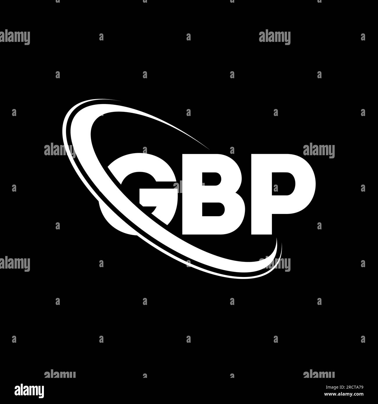 Logo GBP. Lettera GBP. Logo lettera GBP. Iniziali del logo GBP con cerchio e monogramma maiuscolo. Tipografia GBP per tecnologia, attività commerciali Illustrazione Vettoriale