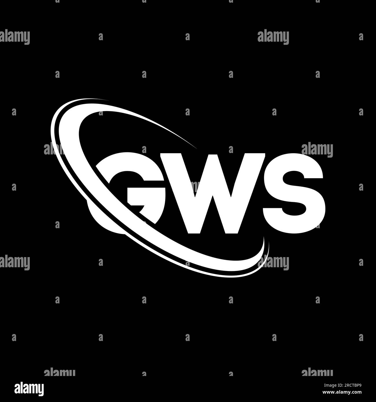 Logo GWS. Lettera GWS. Logo GWS Letter. Logo GWS con logo circolare e monogramma maiuscolo. Tipografia GWS per tecnologia, attività commerciali Illustrazione Vettoriale
