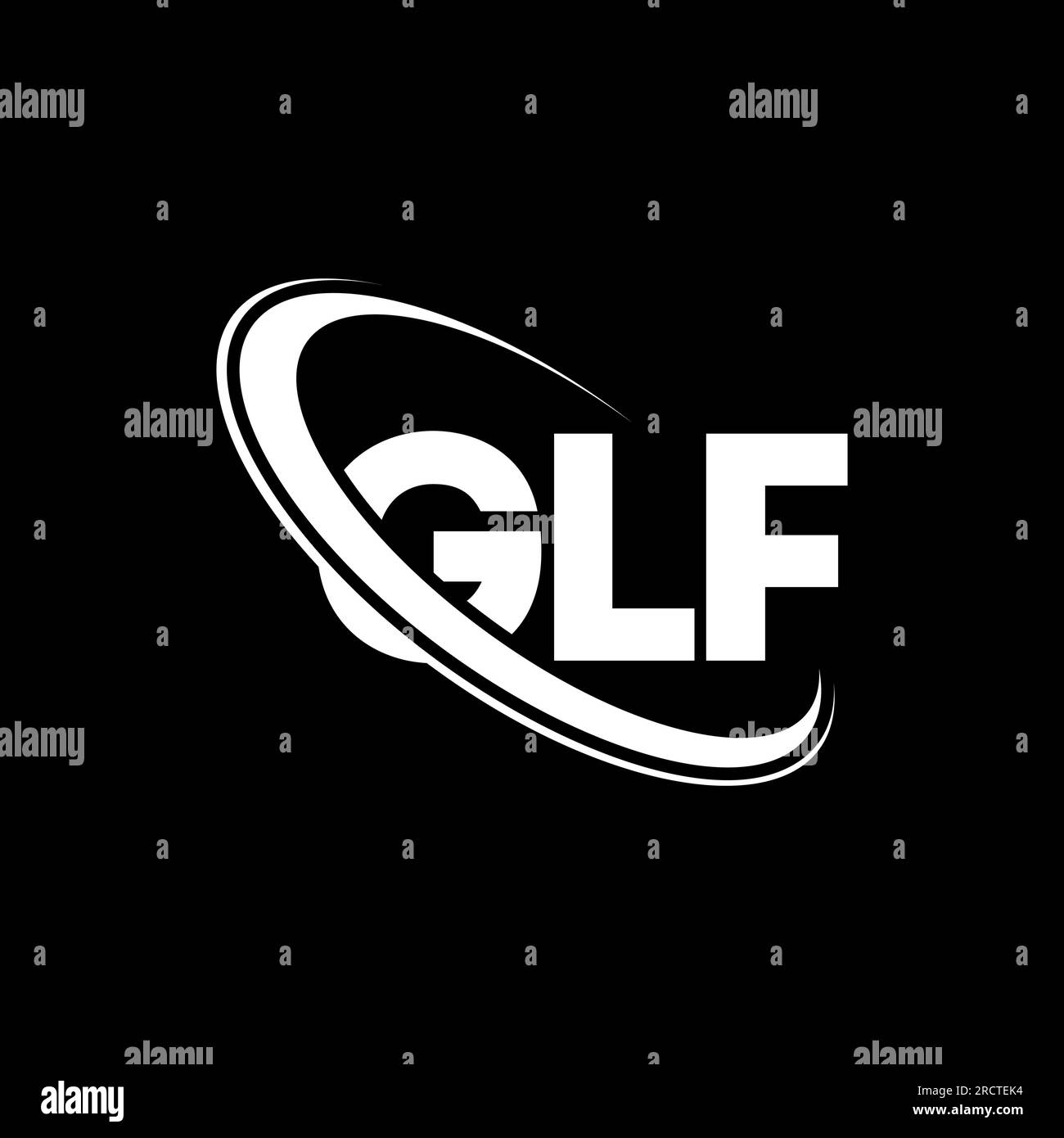 Logo GLF. GLF Letter. Logo GLF Letter. Logo GLF con logo circolare e monogramma maiuscolo. GLF tipografia per tecnologia, attività commerciali Illustrazione Vettoriale