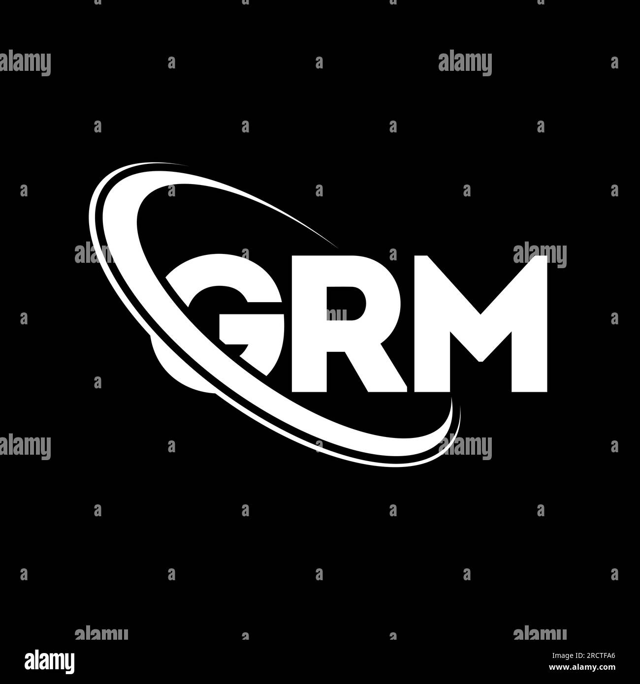 Logo GRM. Lettera GRM. Logo GRM Letter. Iniziali logo GRM associato a un logo con cerchio e monogramma maiuscolo. Tipografia GRM per la tecnologia, le aziende Illustrazione Vettoriale