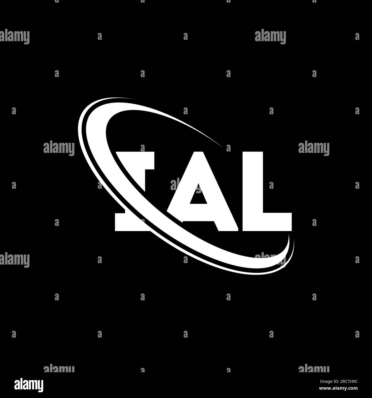 Logo AIAL. Lettera IAL. Logo EAL Letter. Logo IAL iniziali associato a un cerchio e un monogramma maiuscolo. Tipografia ACALE per tecnologia, attività commerciali Illustrazione Vettoriale