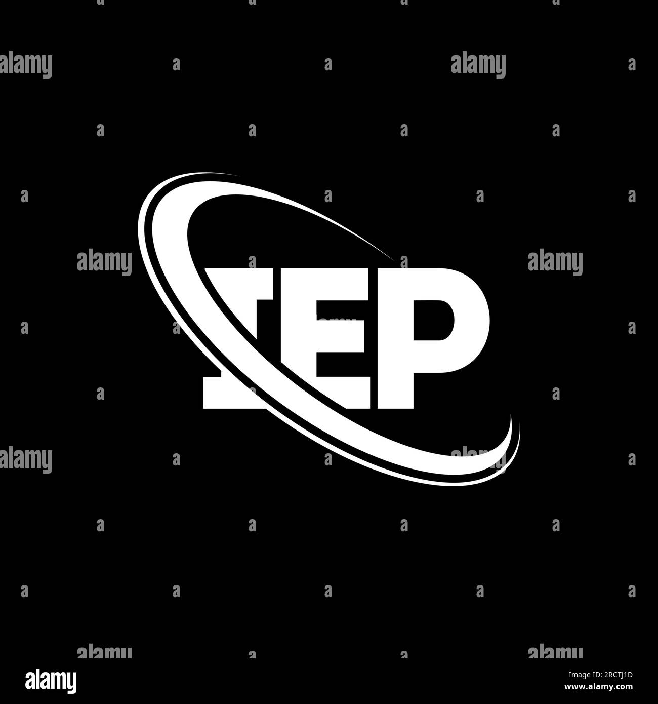 Logo IEP. Lettera IEP. Logo IEP Letter. Iniziali logo IEP collegato con cerchio e logo monogramma maiuscolo. Tipografia IEP per la tecnologia, le aziende Illustrazione Vettoriale