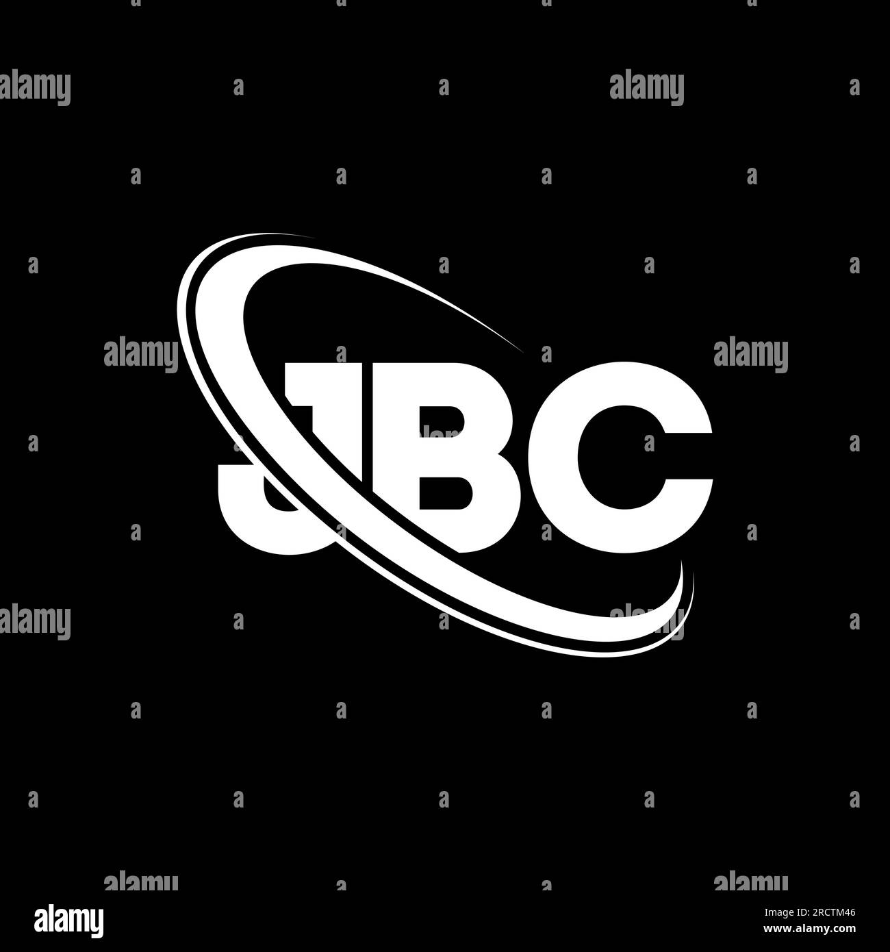 Logo JBC. Lettera JBC. Logo JBC Letter. Iniziali logo JBC associato a un logo con cerchio e monogramma maiuscolo. Tipografia JBC per la tecnologia, le attività commerciali Illustrazione Vettoriale