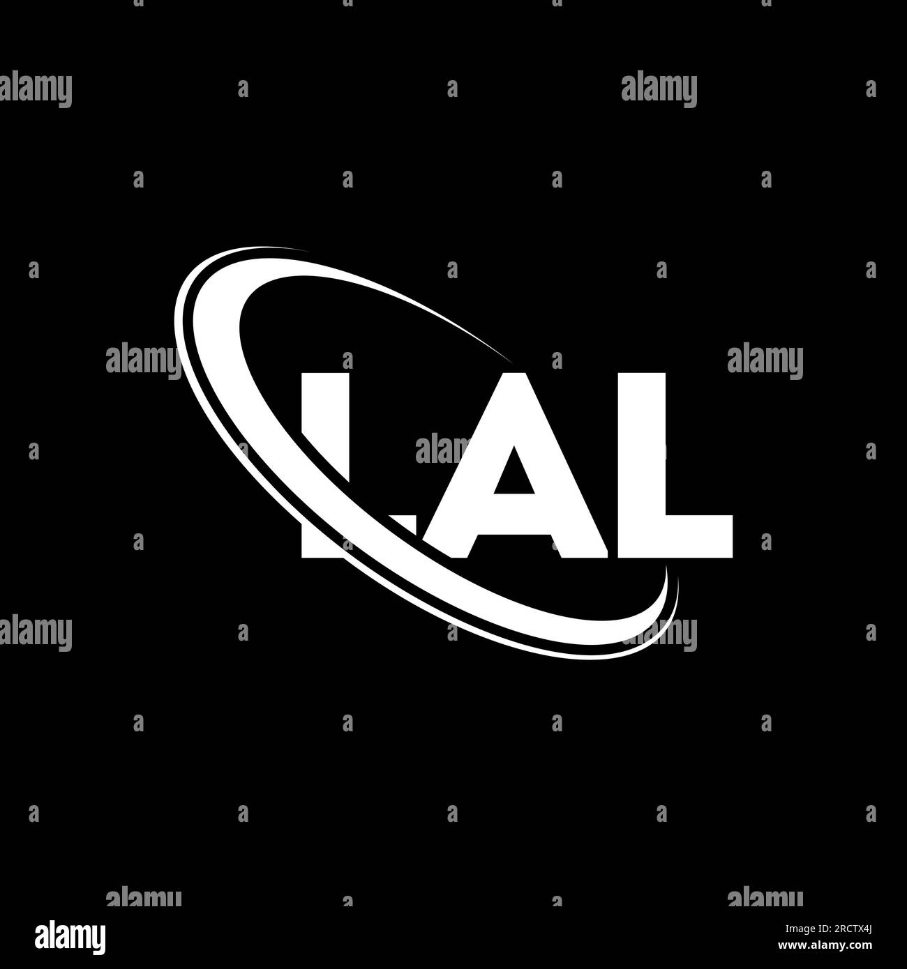 Logo LAL. LAL Letter. Logo LAL Letter. Iniziali logo LAL con cerchio e monogramma maiuscolo. Tipografia LAL per la tecnologia. Illustrazione Vettoriale