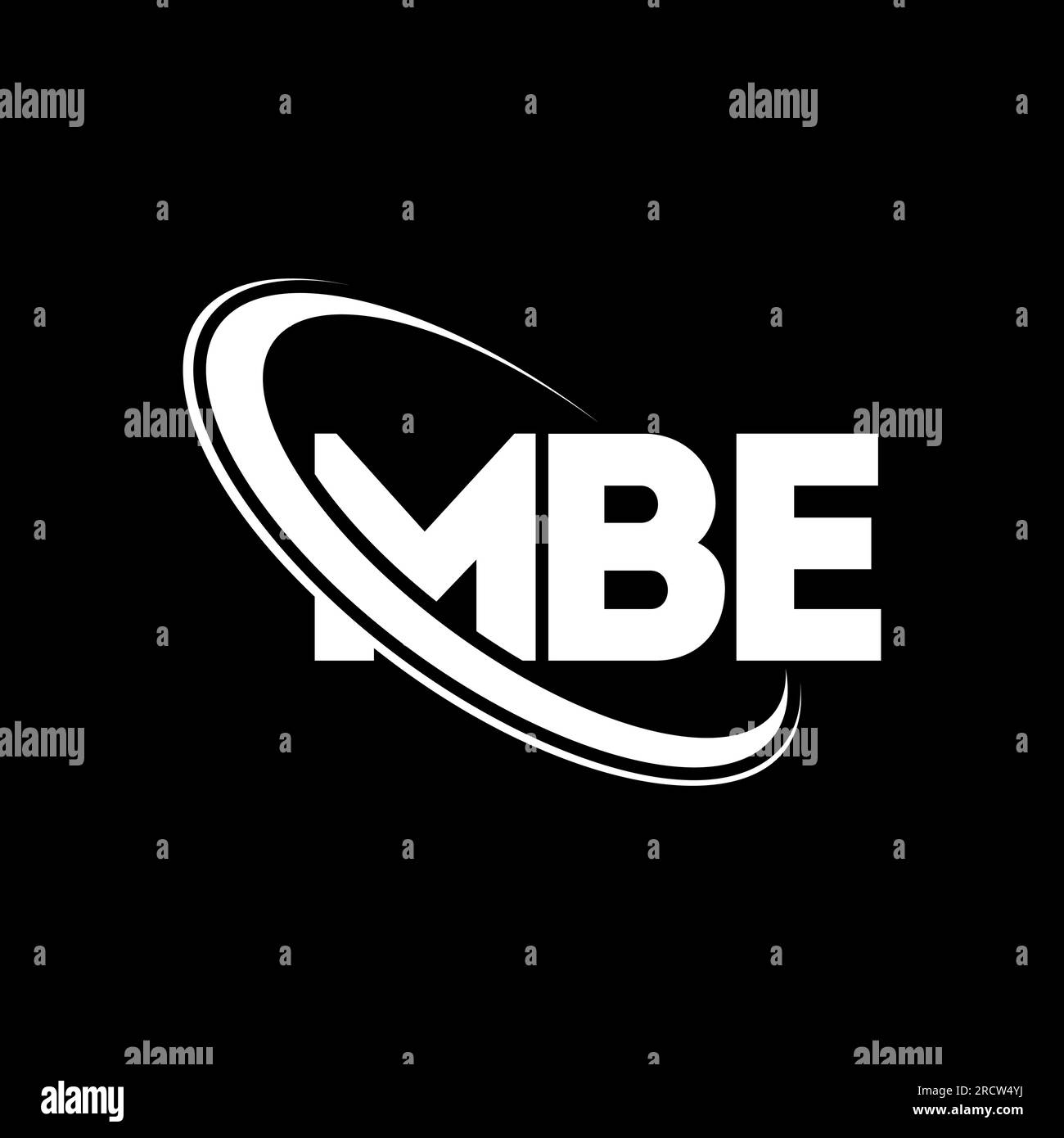 Logo MBE. Lettera MBE. Logo MBE Letter. Iniziali del logo MBE collegate con il logo cerchio e il logo del monogramma maiuscolo. Tipografia MBE per tecnologia, attività commerciali Illustrazione Vettoriale