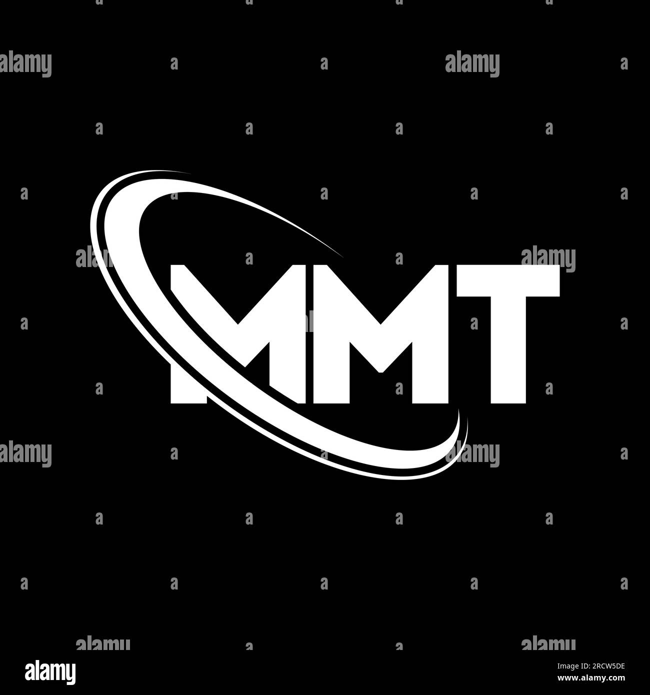 Logo MMT. Lettera MMT. Logo MMT Letter. Logo MMT iniziali associato a un cerchio e un monogramma maiuscolo. Tipografia MMT per la tecnologia, le aziende Illustrazione Vettoriale